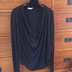 Helmut Lang Black Drape Neck Top